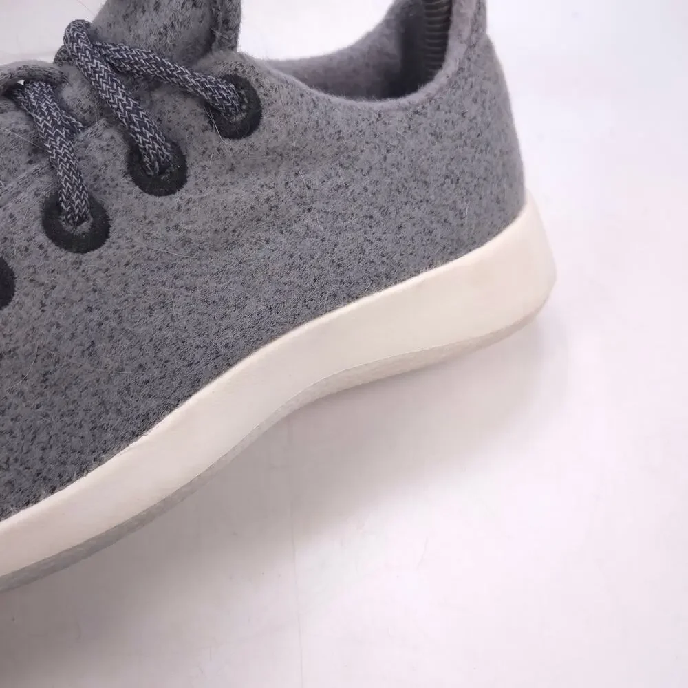 Allbirds Wool Runner Lace Up Athletic Running Shoe Womens Size 7 Gray White
